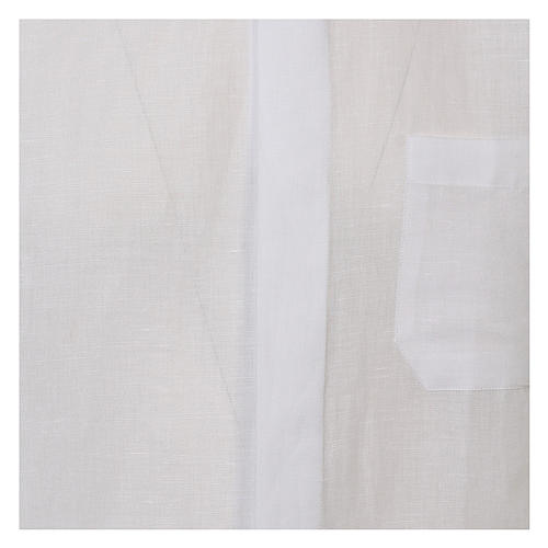 Collarhemd, Baumwolle-Leinen-Mischgewebe, Farbe weiß, Langarm Cococler 2