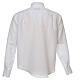 Clergy shirt, white cotton and linen, long sleeves Cococler s7