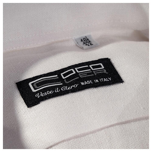 Camisa clergy hilo y algodón blanco Manga Larga Cococler 3