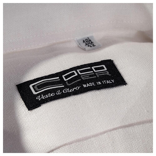 Camisa clergy hilo y algodón blanco Manga Larga Cococler 4