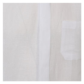 Long sleeve white clergy shirt linen and cotton Cococler