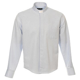 Clergy shirt, light blue Marangel cotton, long sleeves Cococler