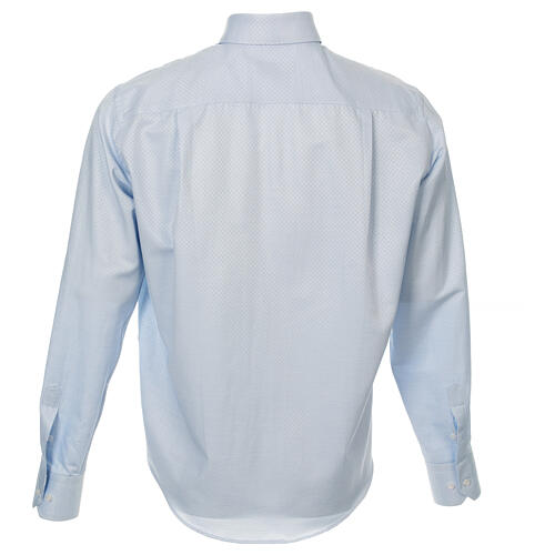 Clergy shirt, light blue Marangel cotton, long sleeves Cococler 7