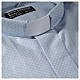 Clergy shirt, light blue Marangel cotton, long sleeves Cococler s2