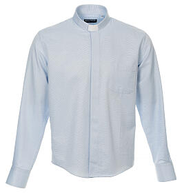 Light blue clergy shirt Marangel cotton long sleeve Cococler
