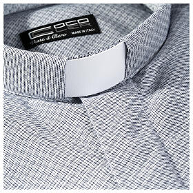 Collarhemd, Schachbrettmusterung, Baumwoll-Polyester-Mischgewebe, Farbe grau, Langarm Cococler