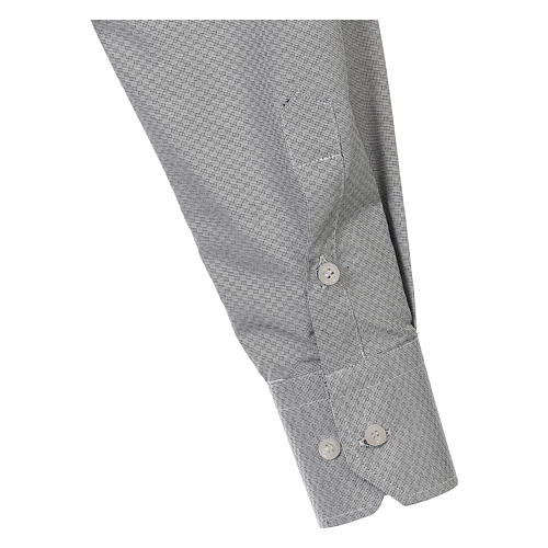 Collarhemd, Schachbrettmusterung, Baumwoll-Polyester-Mischgewebe, Farbe grau, Langarm Cococler 4