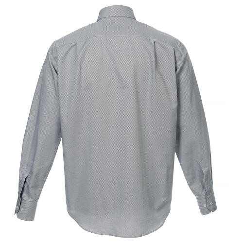 Clergy shirt, grey Marangel cotton, long sleeves Cococler 7