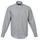 Clergy shirt, grey Marangel cotton, long sleeves Cococler s1