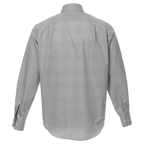 Camisa sacerdote algodão Marangel cinzento Manga Longa Cococler 3