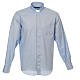 Long-sleeved clergy shirt, light blue fabric, cross pattern, Cococler s1