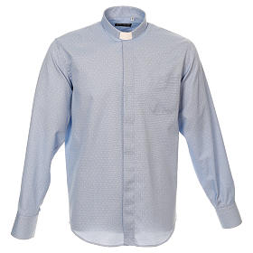 Chemises Clergyman: Chemise clergy tissu croix bleu ciel ML
