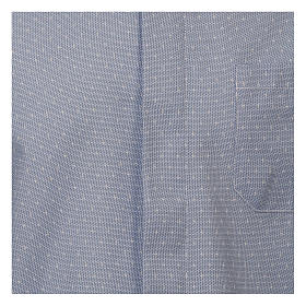 Camicia clergy tessuto croci celeste M. Lunga Cococler