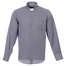 Chemises Clergyman: Chemise clergy tissu croix bleu ML