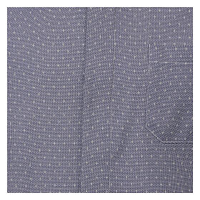 Long sleeve clergy shirt with collar in blue cross fabric Cococler