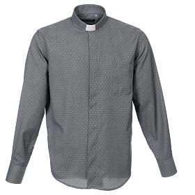 Camicia clergy tessuto croci grigio Manica Lunga Cococler