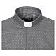 Camicia clergy tessuto croci grigio Manica Lunga Cococler s5