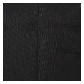 Koszula kapłańska wzór plaster miodu, czarna, z jedwabiem, Długi Rękaw