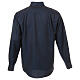 Long sleeved shirt, clergy collar, honeycomb blue silk Cococler s7