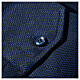 Camisa colarinho clergy seda ninho de abelha azul escuro M/L Cococler s5