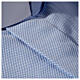 Long sleeved shirt, clergy collar, honeycomb light blue silk Cococler s4