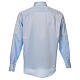 Long sleeved shirt, clergy collar, honeycomb light blue silk Cococler s7