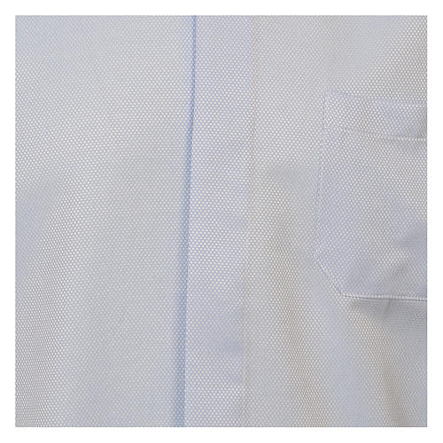Camicia clergyman seta celeste nido d'ape M. Lunga Cococler 2