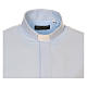 Camicia clergyman seta celeste nido d'ape M. Lunga Cococler s5