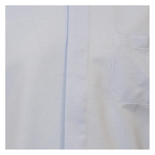 Koszula kapłańska, z jedwabiem, błękitna, wzór plaster miodu, Długi Rękaw Cococler 2