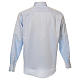 Koszula kapłańska, z jedwabiem, błękitna, wzór plaster miodu, Długi Rękaw Cococler s3