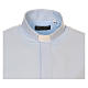 Koszula kapłańska, z jedwabiem, błękitna, wzór plaster miodu, Długi Rękaw Cococler s5