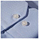 Camisa colarinho clergy seda ninho de abelha azul-celeste M/L Cococler s5