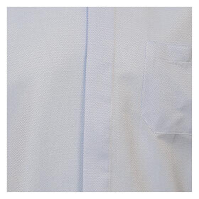 Light blue long sleeve clergy shirt honeycomb silk  Cococler