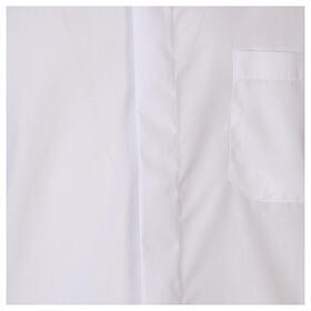 Weißes einfarbiges Collar-Hemd mit kurzen Ärmeln
