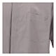 Camisa clergy gris claro de un solo color manga corta Cococler s2
