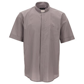 Light gray short sleeve clergy shirt Cococler