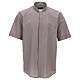 Light gray short sleeve clergy shirt Cococler s1