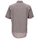 Light gray short sleeve clergy shirt Cococler s4