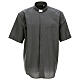Clergical plain dark grey shirt, short sleeves Cococler s1