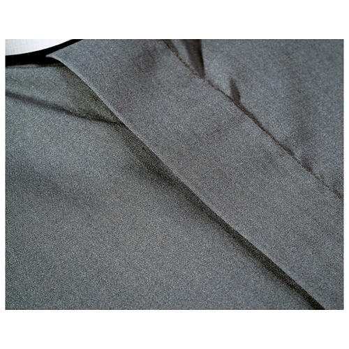 Camisa clergyman gris oscuro de un solo color manga corta Cococler 4