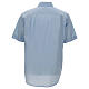 Camisa clergy azul-celeste uma cor manga curta Cococler s5