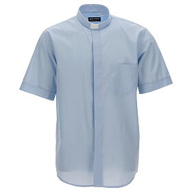 Light blue clergy shirt with short sleeves Cococler