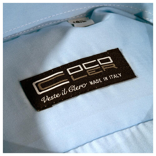 Light blue clergy shirt with short sleeves Cococler 3