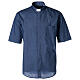 Chemise col clergy demi-manches effet jeans Cococler s1