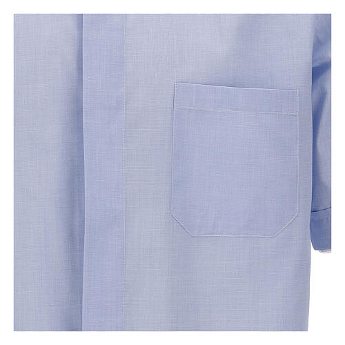 Himmelblaues "fil a fil" Hemd mit Halbärmeln und Collar-Kragen Cococler 3
