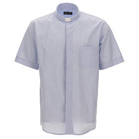 Camisas Clergyman: Camisa cuello clergy celeste manga corta Camisas Clergyman: Camisa cuello clergy celeste manga corta