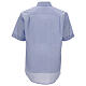 Koszula kapłańska błękitna fil a fil krótki rękaw Cococler s4