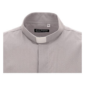 Camicia clergy grigio chiaro fil a fil m. corta Cococler