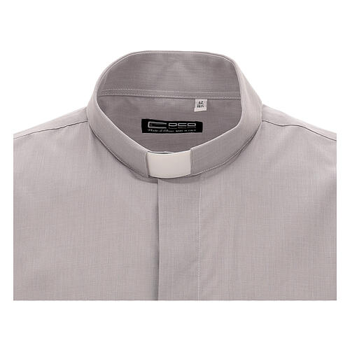 Camicia clergy grigio chiaro fil a fil m. corta Cococler 2