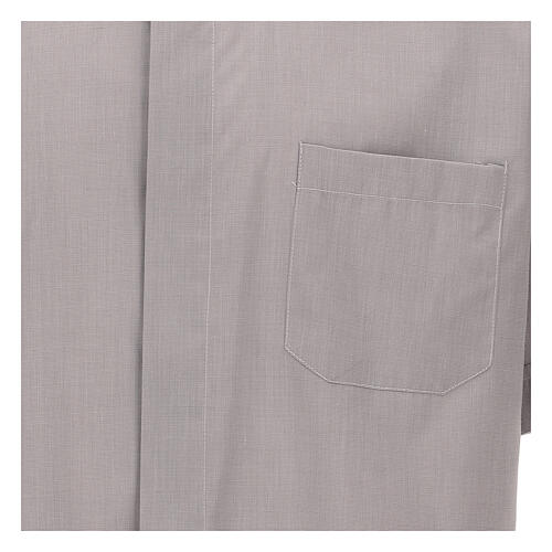 Camicia clergy grigio chiaro fil a fil m. corta Cococler 3